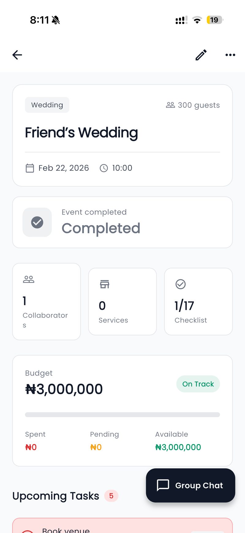 Event planning on Celevend